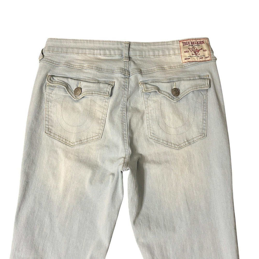 True Religion Becca Mid Rise Bootcut Jeans Womens 31 Blue Flap Pockets 31x31